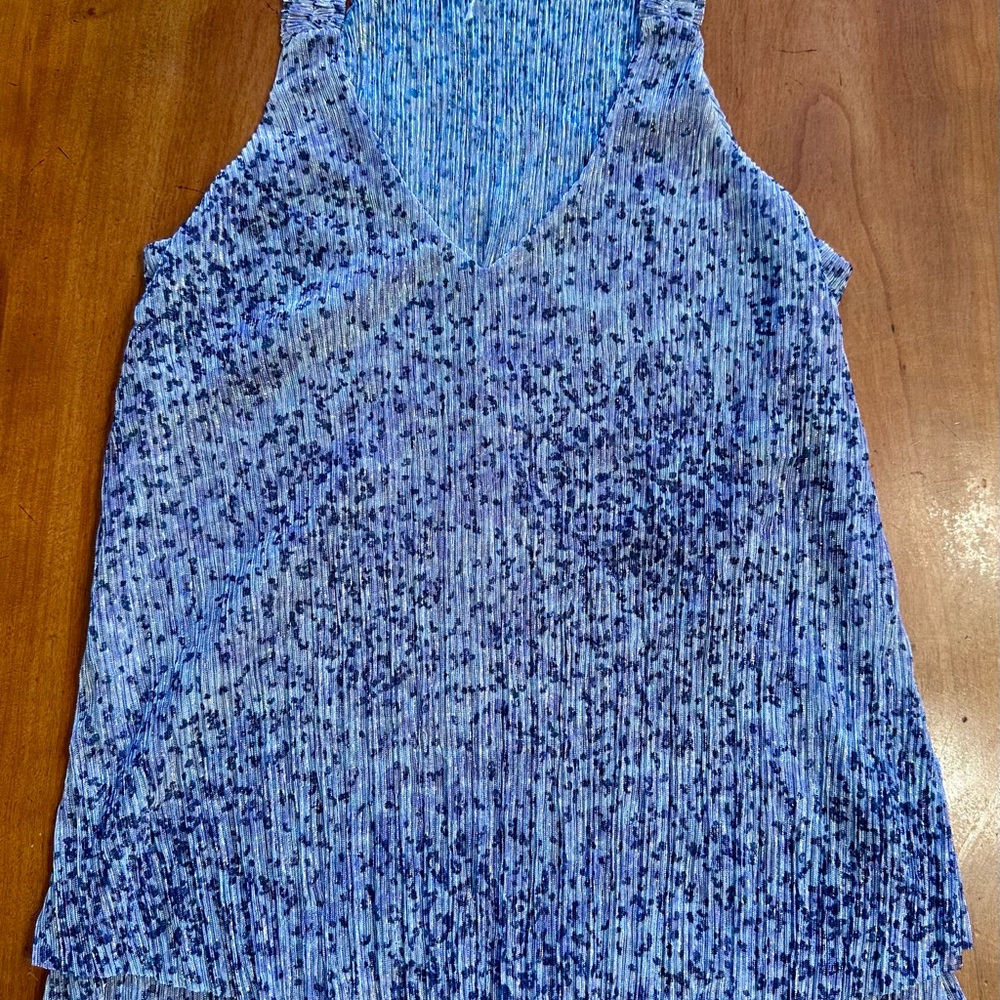 Stylish Blue Patterned Women's Tank Top